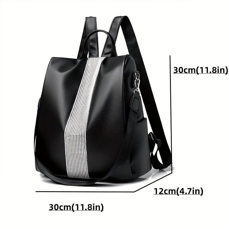 Retro Rhinestone Decor Backpack Purse Convertible Shoulder Bag