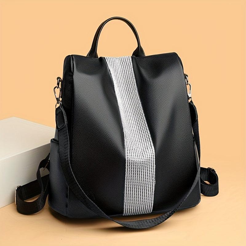 Retro Rhinestone Decor Backpack Purse Convertible Shoulder Bag