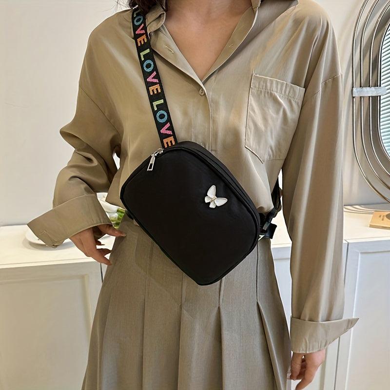 Butterfly Decor Casual Chest Bag Nylon Sling Bag