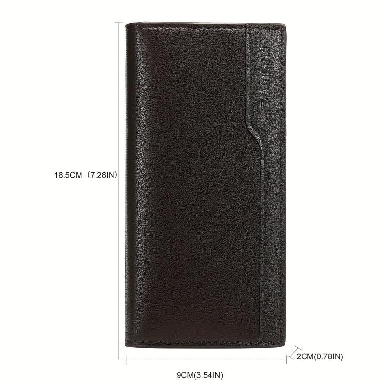 Men's Leather Long Wallet Card Holder Clutch Bag Money Clip
