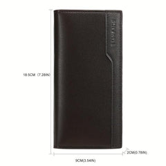 Men's Leather Long Wallet Card Holder Clutch Bag Money Clip