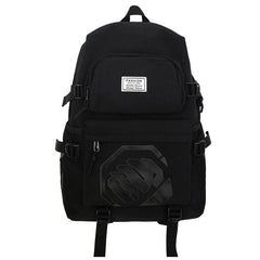 Letter Patch Decor Zipper Backpack Large Capacity Bookbag