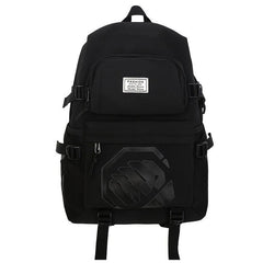 Letter Patch Decor Zipper Backpack Large Capacity Bookbag