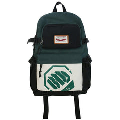 Letter Patch Decor Zipper Backpack Large Capacity Bookbag