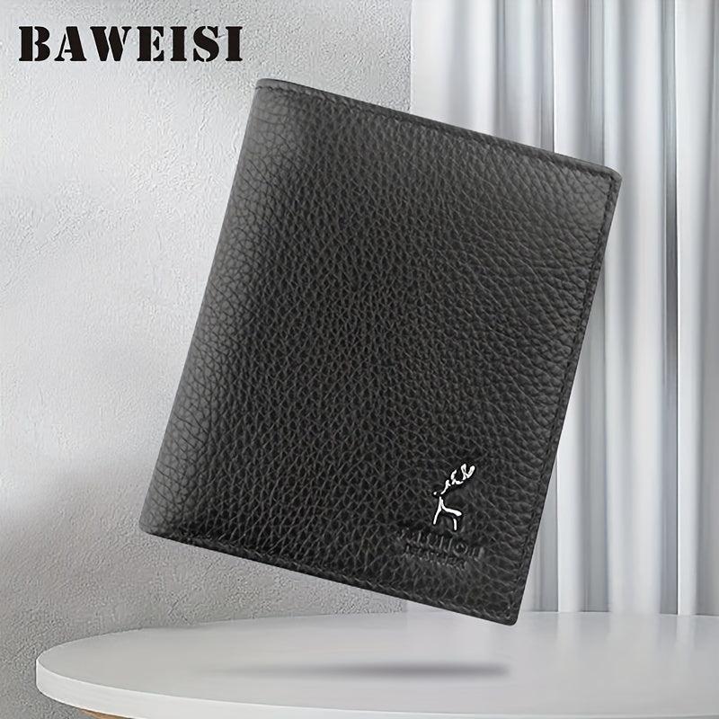 Men's Leather Short Wallet Money Clip Card Holder