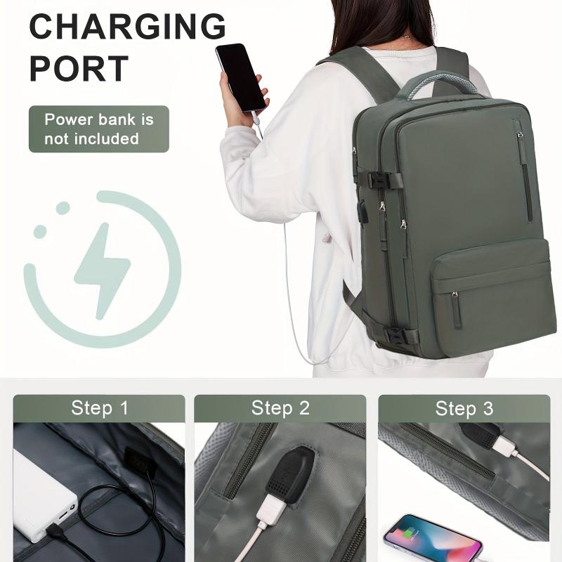 Large Capacity Backpack With Shoe Compartment Waterproof Laptop Daypack