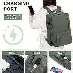 Large Capacity Backpack With Shoe Compartment Waterproof Laptop Daypack