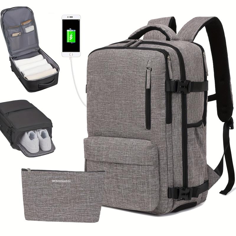 Large Capacity Backpack With Shoe Compartment Waterproof Laptop Daypack