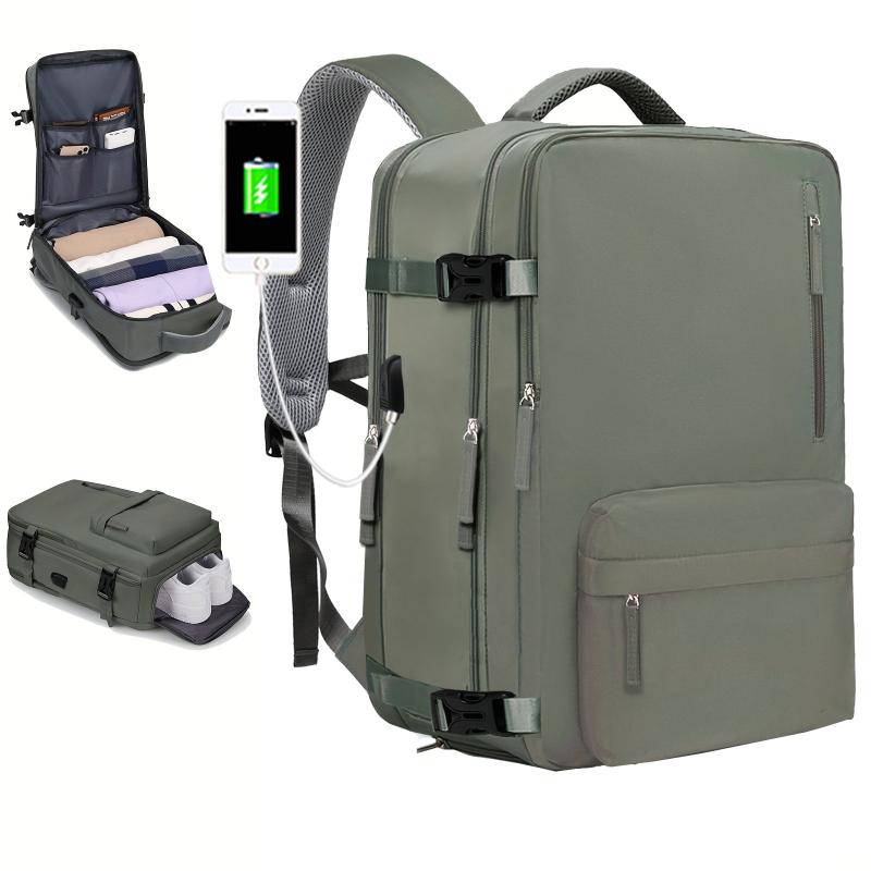 Large Capacity Backpack With Shoe Compartment Waterproof Laptop Daypack