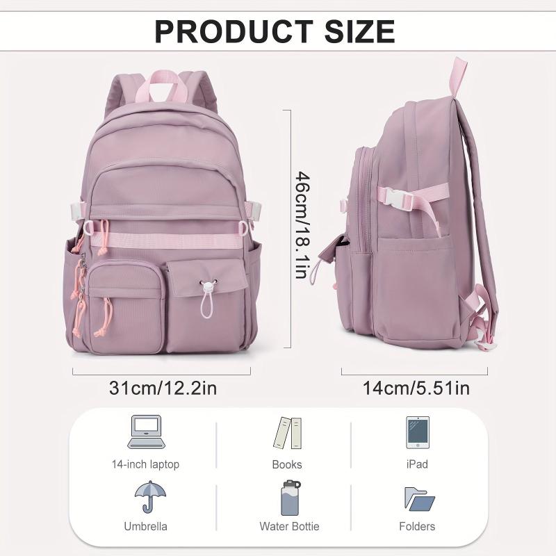Purple 35 56 Cm Laptop Backpack Large Capacity Back To School Bag