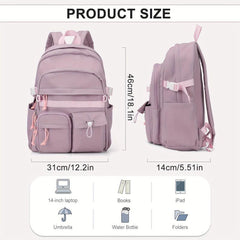 Purple 35 56 Cm Laptop Backpack Large Capacity Back To School Bag