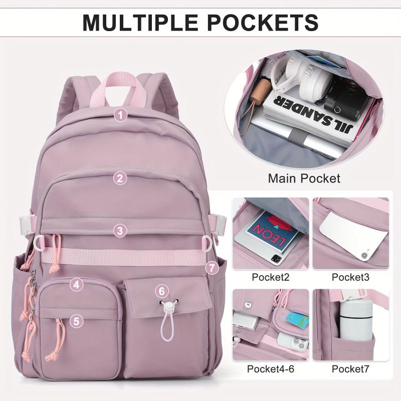 Purple 35 56 Cm Laptop Backpack Large Capacity Back To School Bag