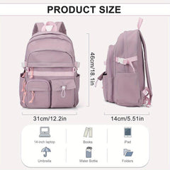Purple 35 56 Cm Laptop Backpack Large Capacity Back To School Bag
