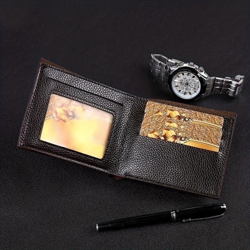 Men's Leather Thin Money Clip Card Holder Wallet