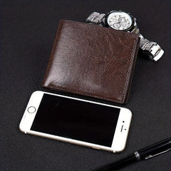 Men's Leather Thin Money Clip Card Holder Wallet