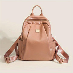 Glossy Solid Large Capacity PU Leather Textured School Backpack