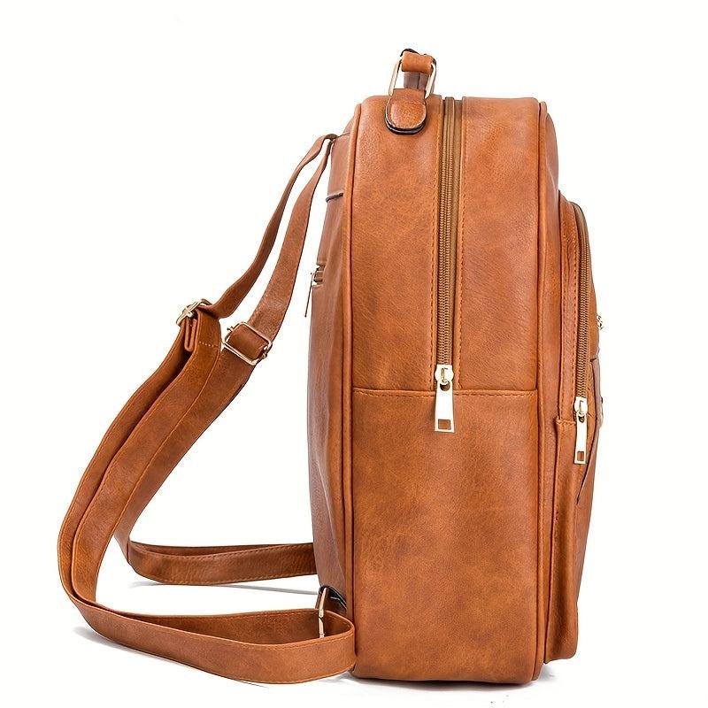 Retro Flower Embossed Backpack Rhinestone Studded Decor Daypack