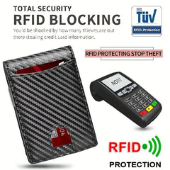RFID Blocking Slim Wallet Minimalist Credit Card Holder Money Clip