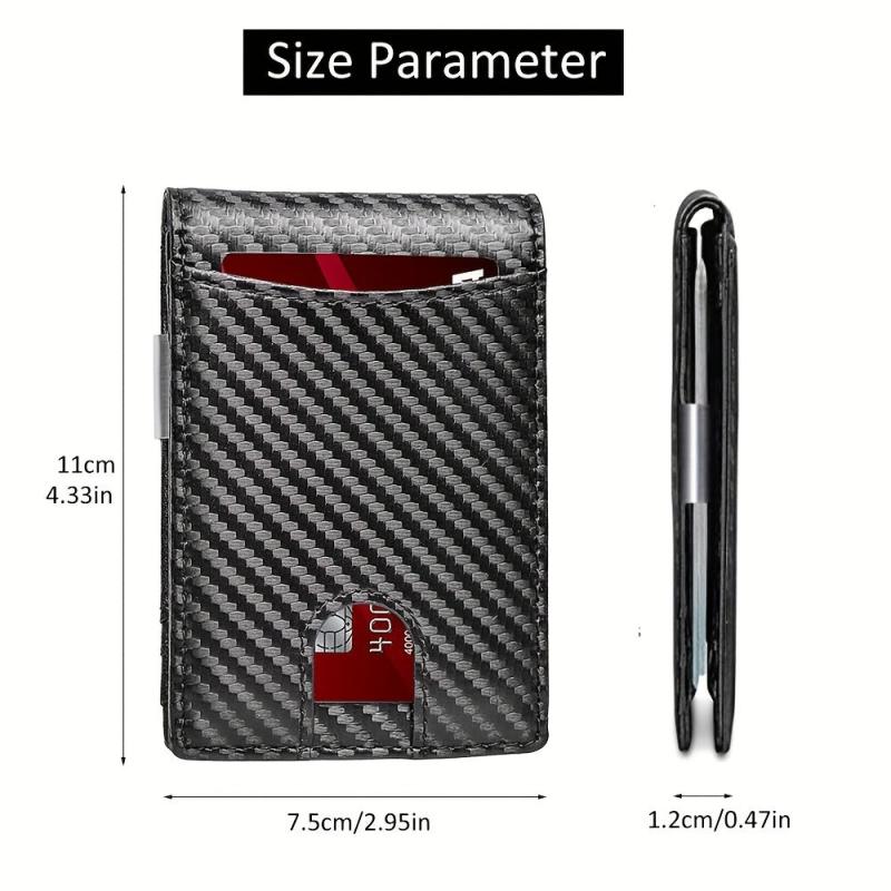 RFID Blocking Slim Wallet Minimalist Credit Card Holder Money Clip