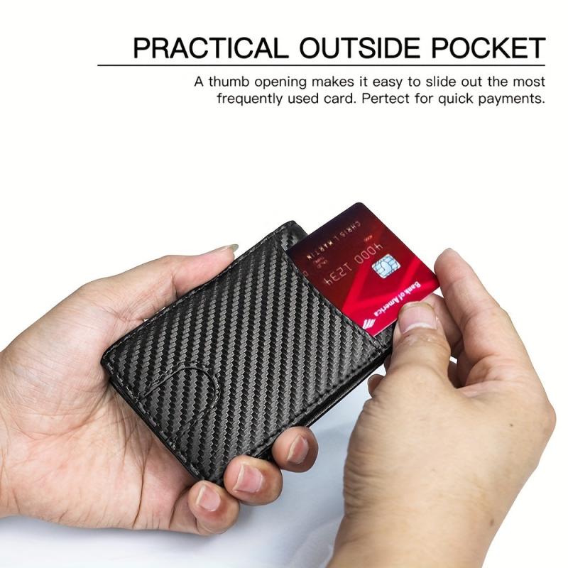 RFID Blocking Slim Wallet Minimalist Credit Card Holder Money Clip