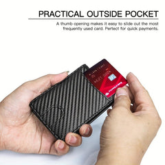 RFID Blocking Slim Wallet Minimalist Credit Card Holder Money Clip