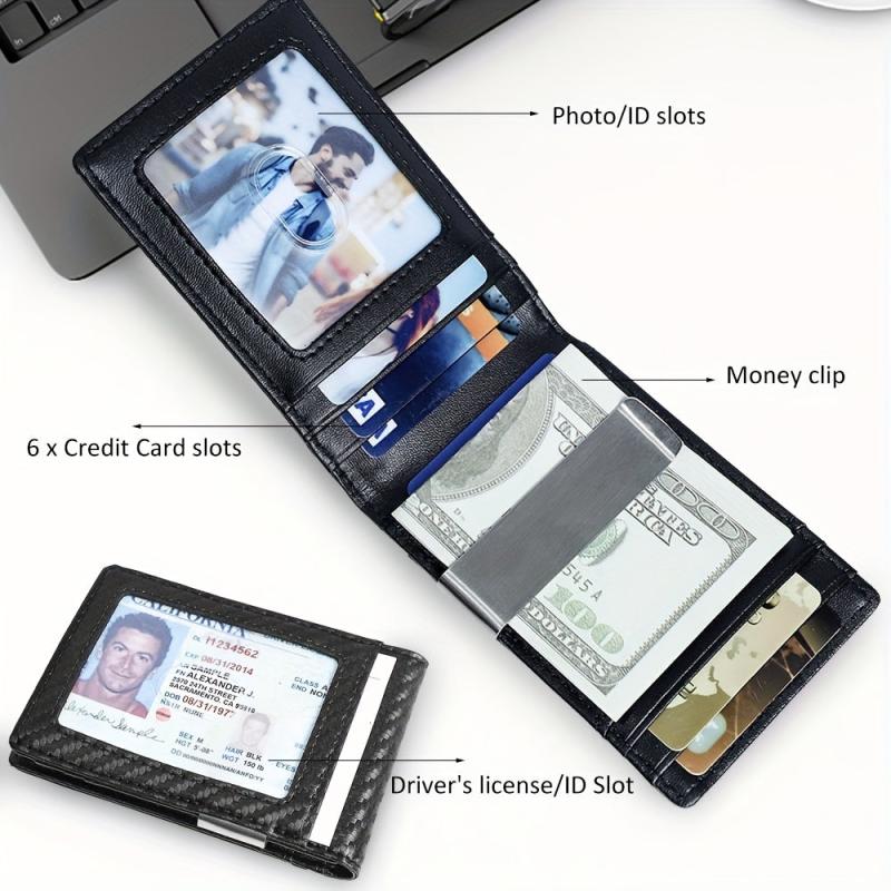 RFID Blocking Slim Wallet Minimalist Credit Card Holder Money Clip