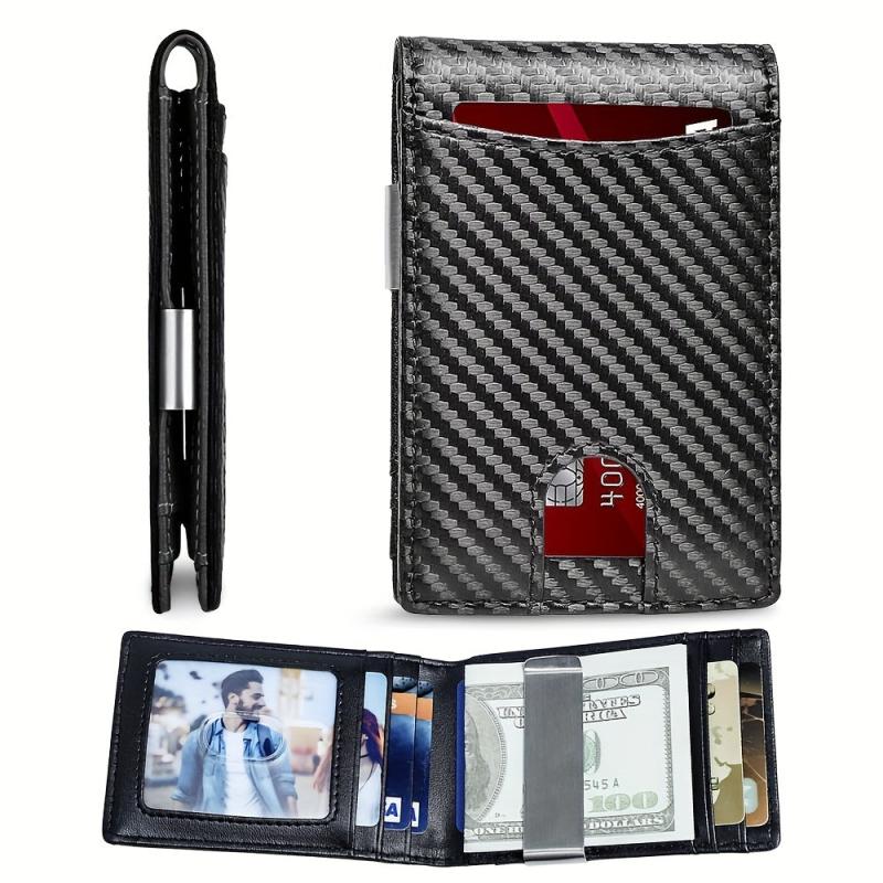 RFID Blocking Slim Wallet Minimalist Credit Card Holder Money Clip