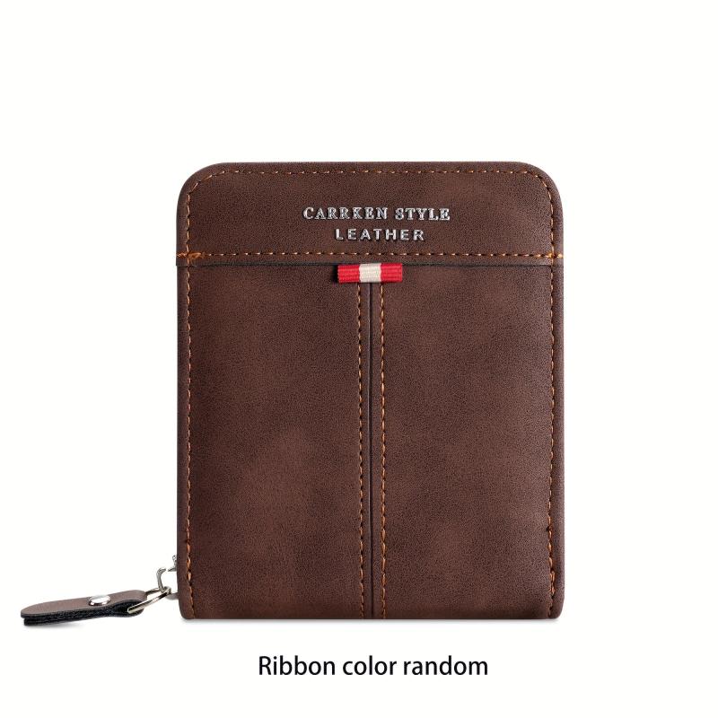 Men's Leather Zipper Card Holder Wallet Multifunctional Coin Purse