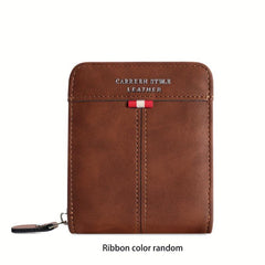 Men's Leather Zipper Card Holder Wallet Multifunctional Coin Purse