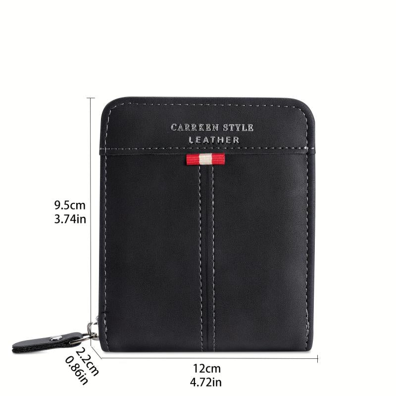 Men's Leather Zipper Card Holder Wallet Multifunctional Coin Purse