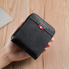 Men's Leather Zipper Card Holder Wallet Multifunctional Coin Purse