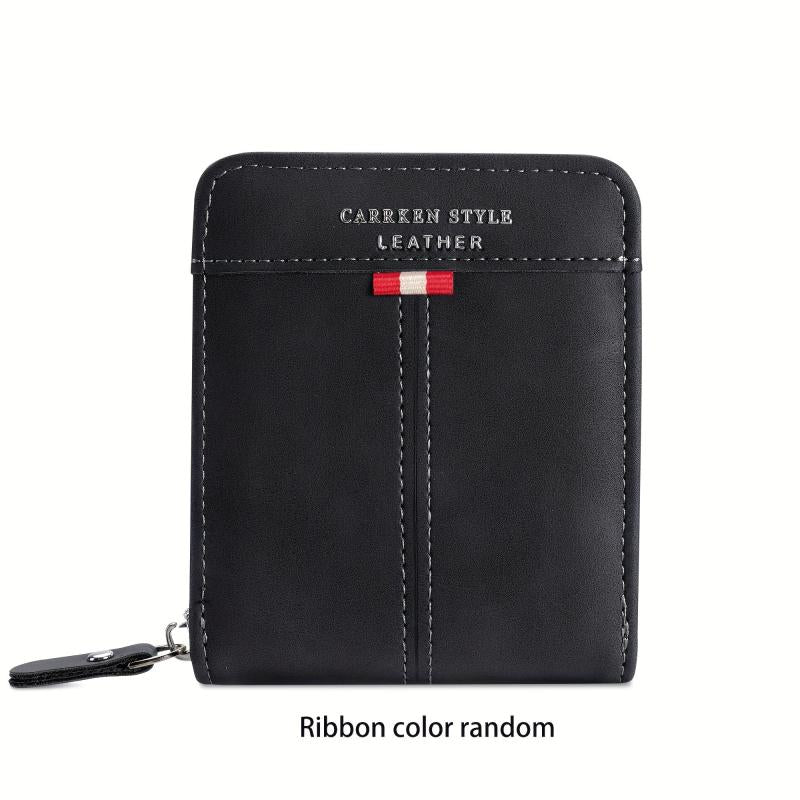 Men's Leather Zipper Card Holder Wallet Multifunctional Coin Purse