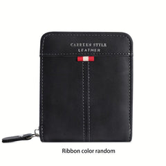 Men's Leather Zipper Card Holder Wallet Multifunctional Coin Purse
