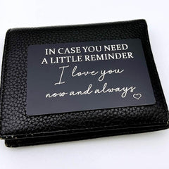 Engraved Aluminum Wallet Insert Card Love Note Romantic Gift