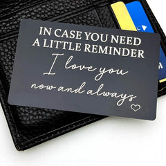 Engraved Aluminum Wallet Insert Card Love Note Romantic Gift
