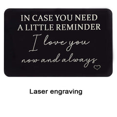 Engraved Aluminum Wallet Insert Card Love Note Romantic Gift