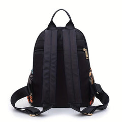Floral Pattern Preppy Backpack Large Capacity Back To School Daypack