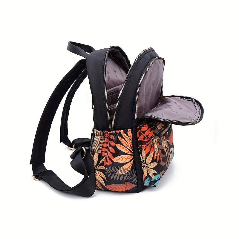 Floral Pattern Preppy Backpack Large Capacity Back To School Daypack