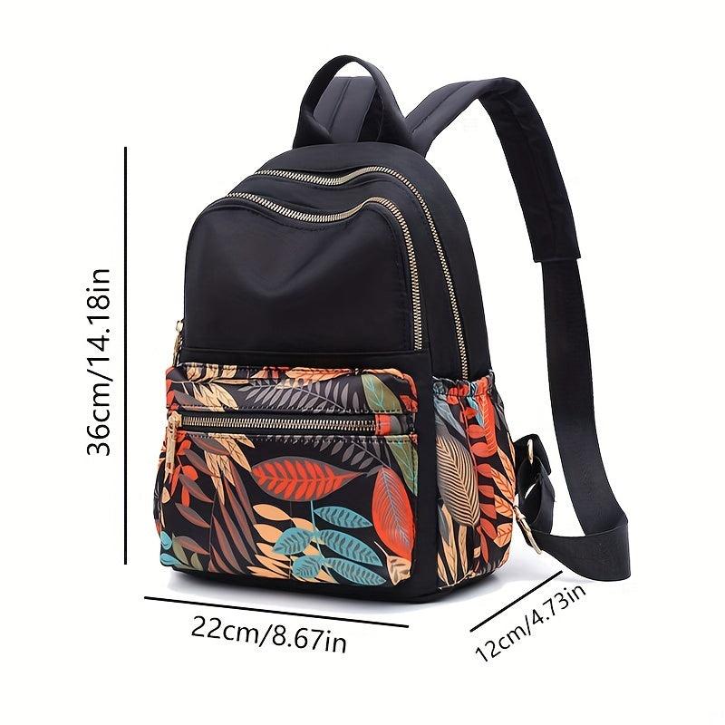 Floral Pattern Preppy Backpack Large Capacity Back To School Daypack