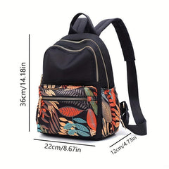 Floral Pattern Preppy Backpack Large Capacity Back To School Daypack