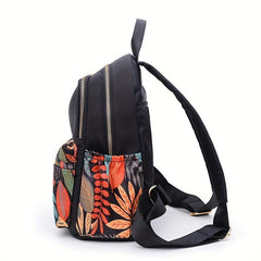Floral Pattern Preppy Backpack Large Capacity Back To School Daypack