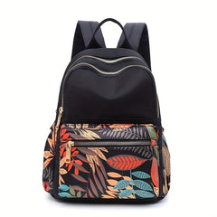 Floral Pattern Preppy Backpack Large Capacity Back To School Daypack