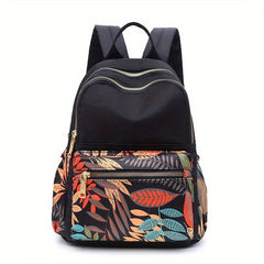 Floral Pattern Preppy Backpack Large Capacity Back To School Daypack