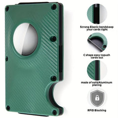 Gray Carbon Fiber Card Holder Airtag Card Holder Anti-theft Brush Wallet