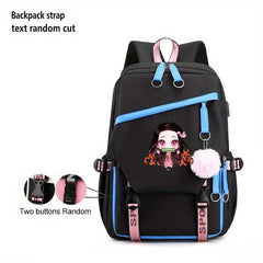 Japanese Anime Pink Backpack Large Capacity Preppy Daypack