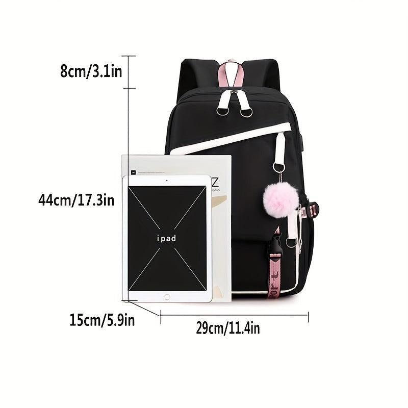 Japanese Anime Pink Backpack Large Capacity Preppy Daypack