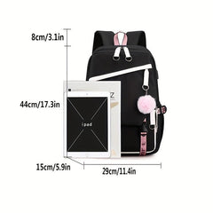 Japanese Anime Pink Backpack Large Capacity Preppy Daypack