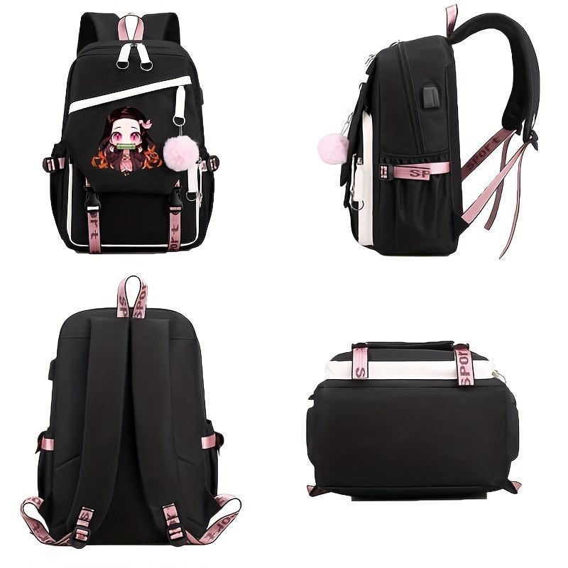 Japanese Anime Pink Backpack Large Capacity Preppy Daypack