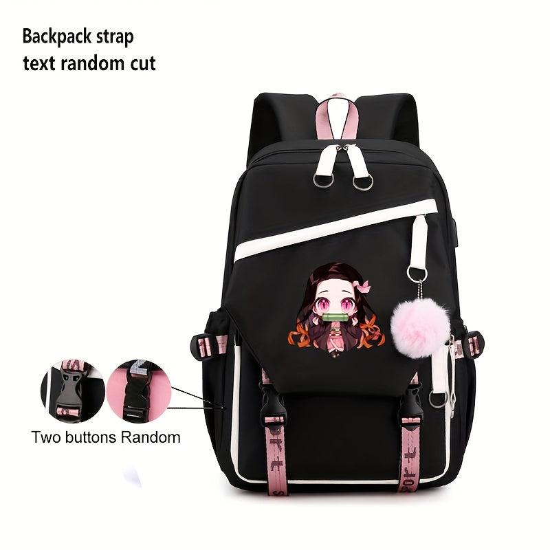 Japanese Anime Pink Backpack Large Capacity Preppy Daypack
