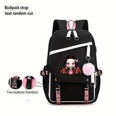 Japanese Anime Pink Backpack Large Capacity Preppy Daypack